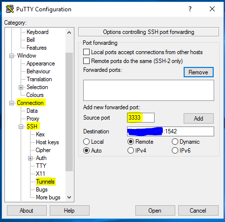 Как подключиться к хранилищу конфигурации на сервере за NAT, если есть доступ по RDP