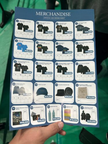 Мерч Концерт Coldplay в Сеуле 2025